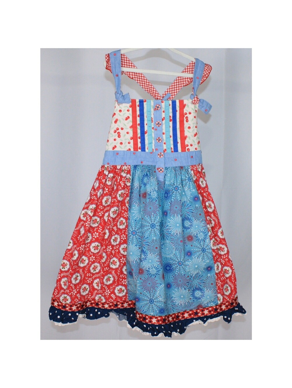 RARE Retired Matilda Jane Patchwork Knot Dress Size 10 Twirl
